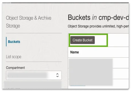 OCI Bucket Compartment